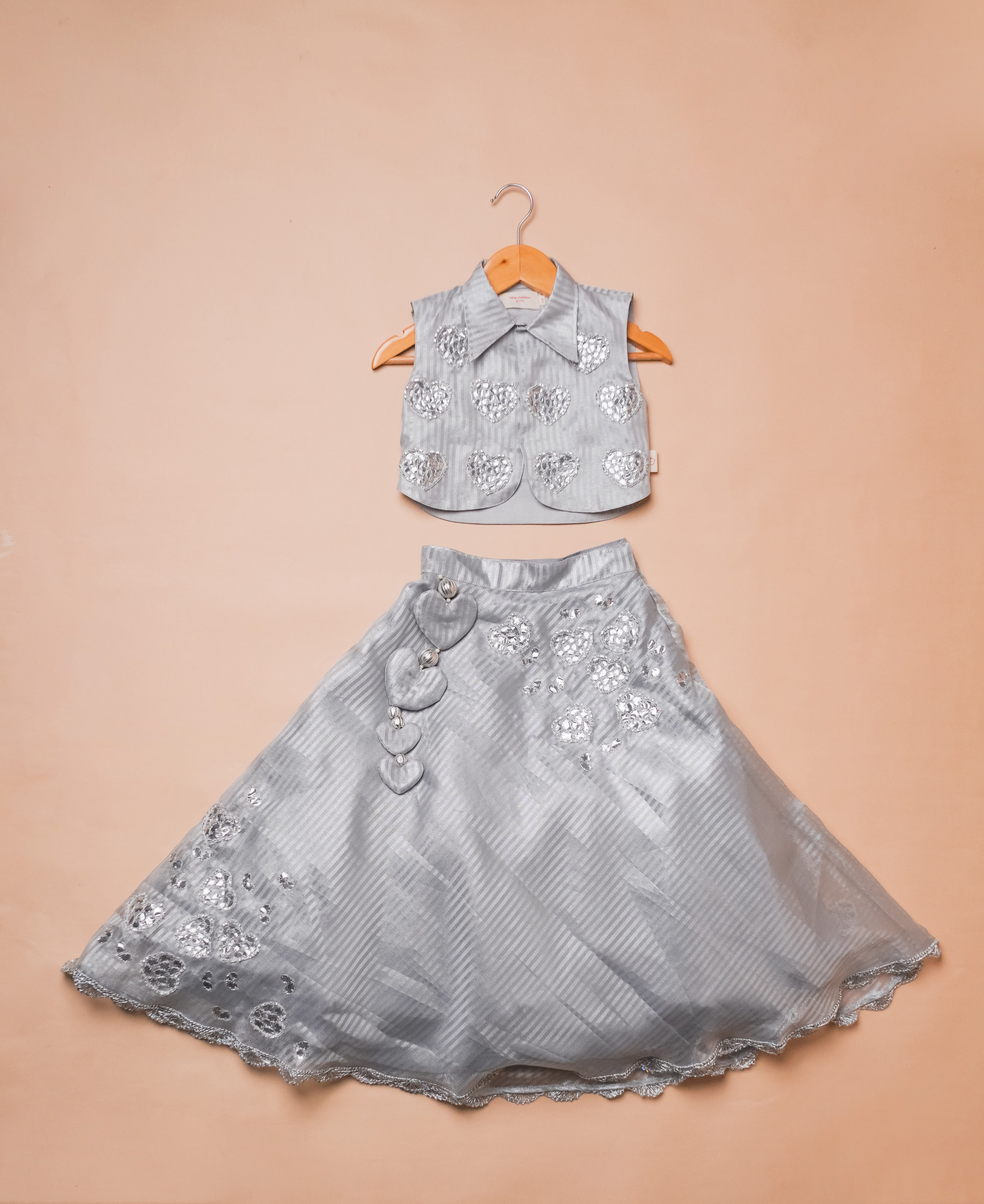 Chandni silver gotta patti lehnga