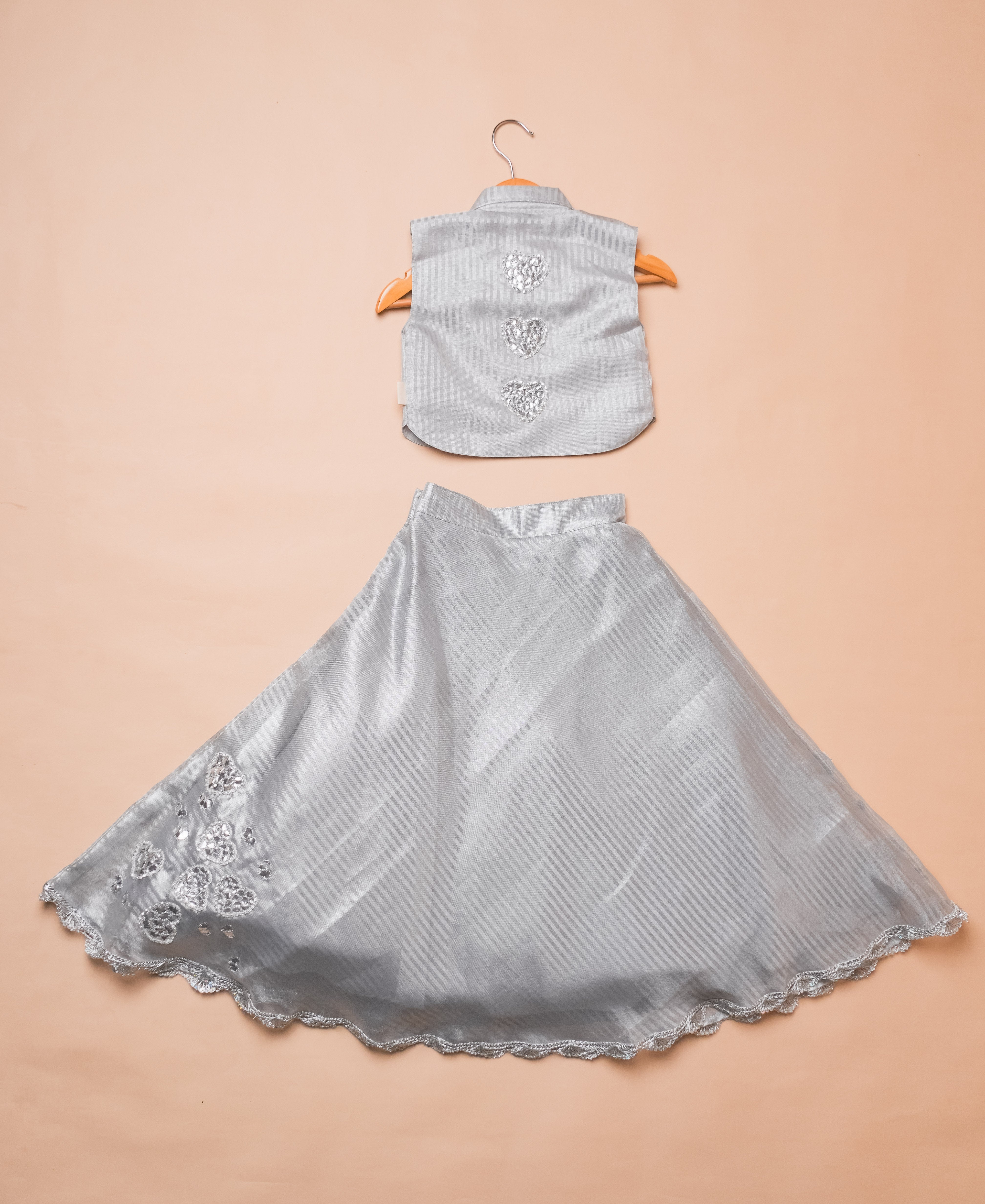 Chandni silver gotta patti lehnga