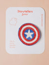 Handcrafted Captain America beaded brooch for boys Ñ StorytellersJunior Accessories