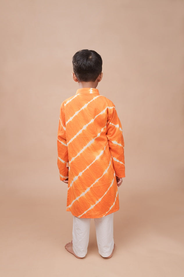 Kesariya Leheriya Kurta Set