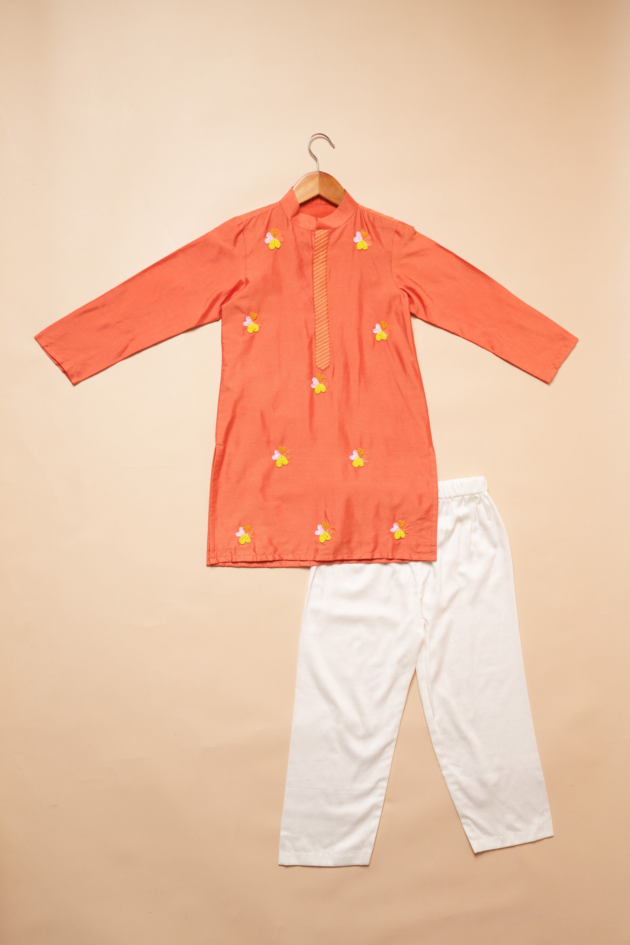 Tangerine Bloom Kurta Set