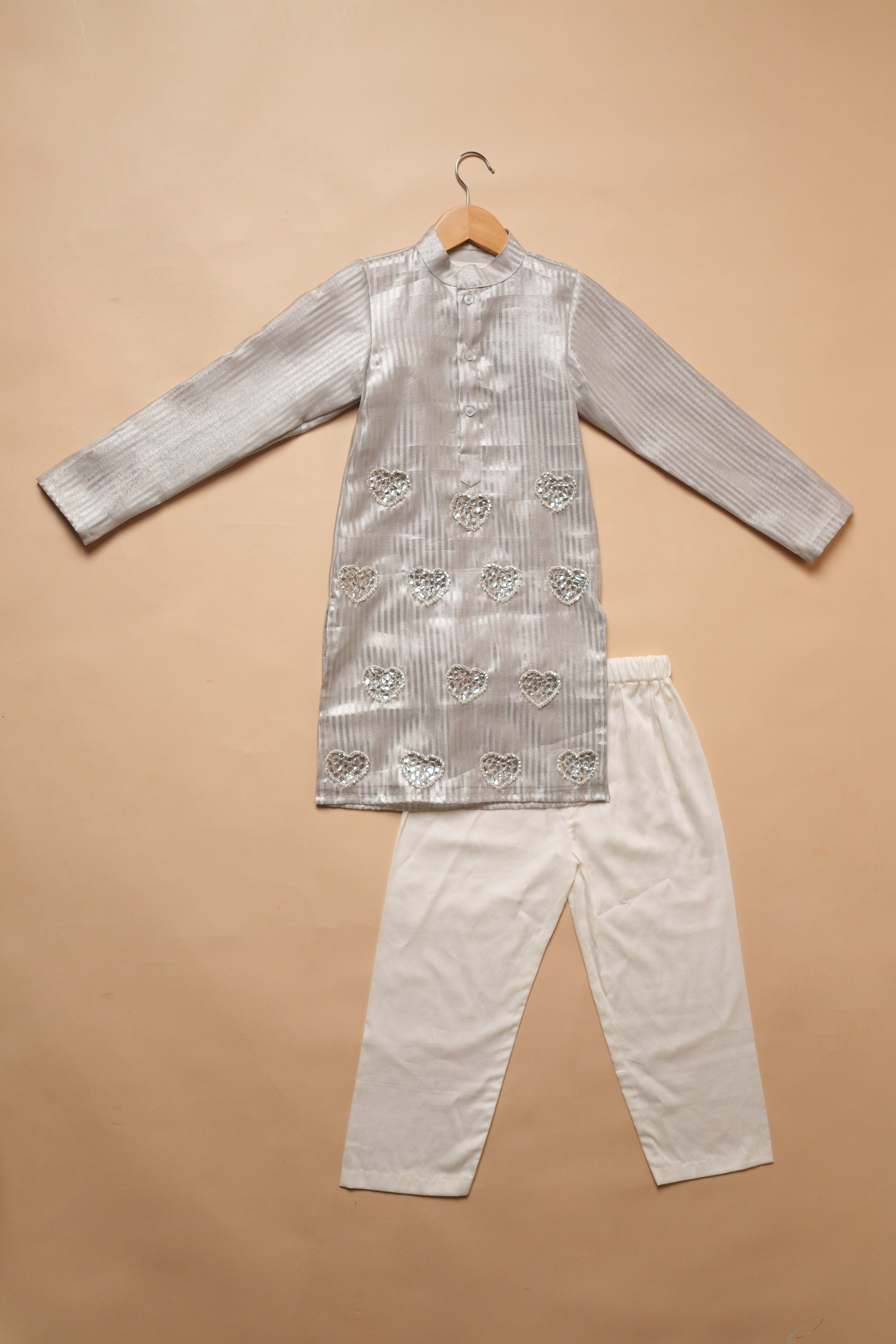 Chand silver gota Kurta Set