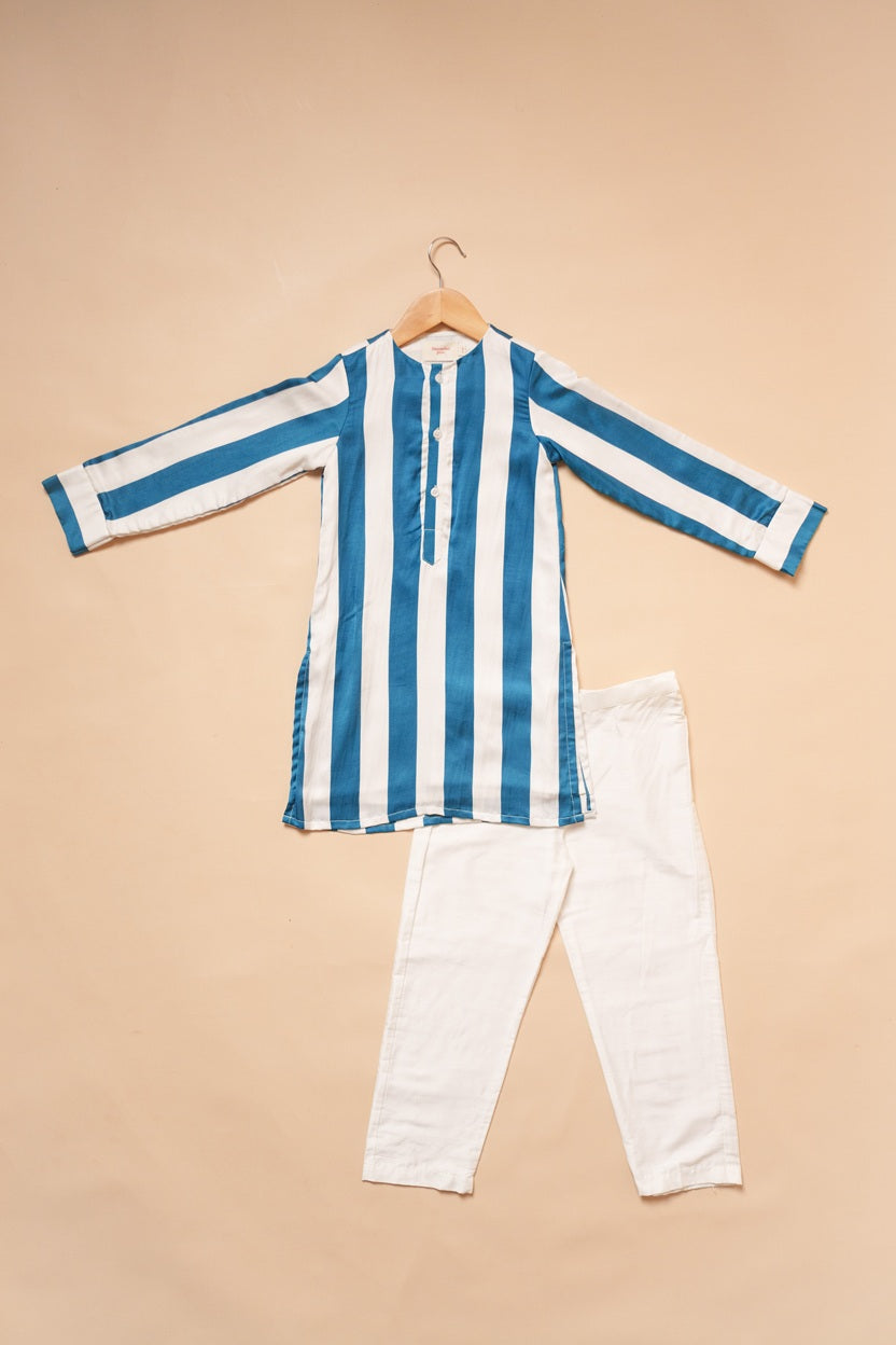 Sailor Stripes Pearl Bandhgala Set