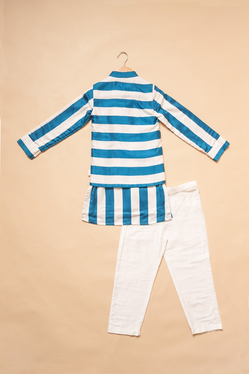 Sailor Stripes Pearl Bandhgala Set