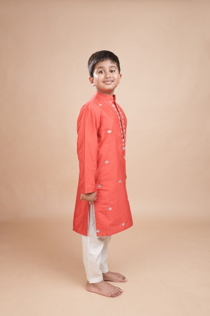 Lal Gota Patti Kurta Set