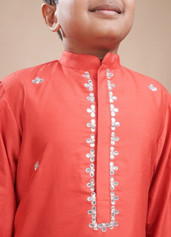 Lal Gota Patti Kurta Set
