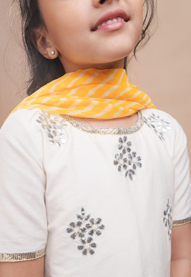 Sitara Kurti Sharara Set in Ivory