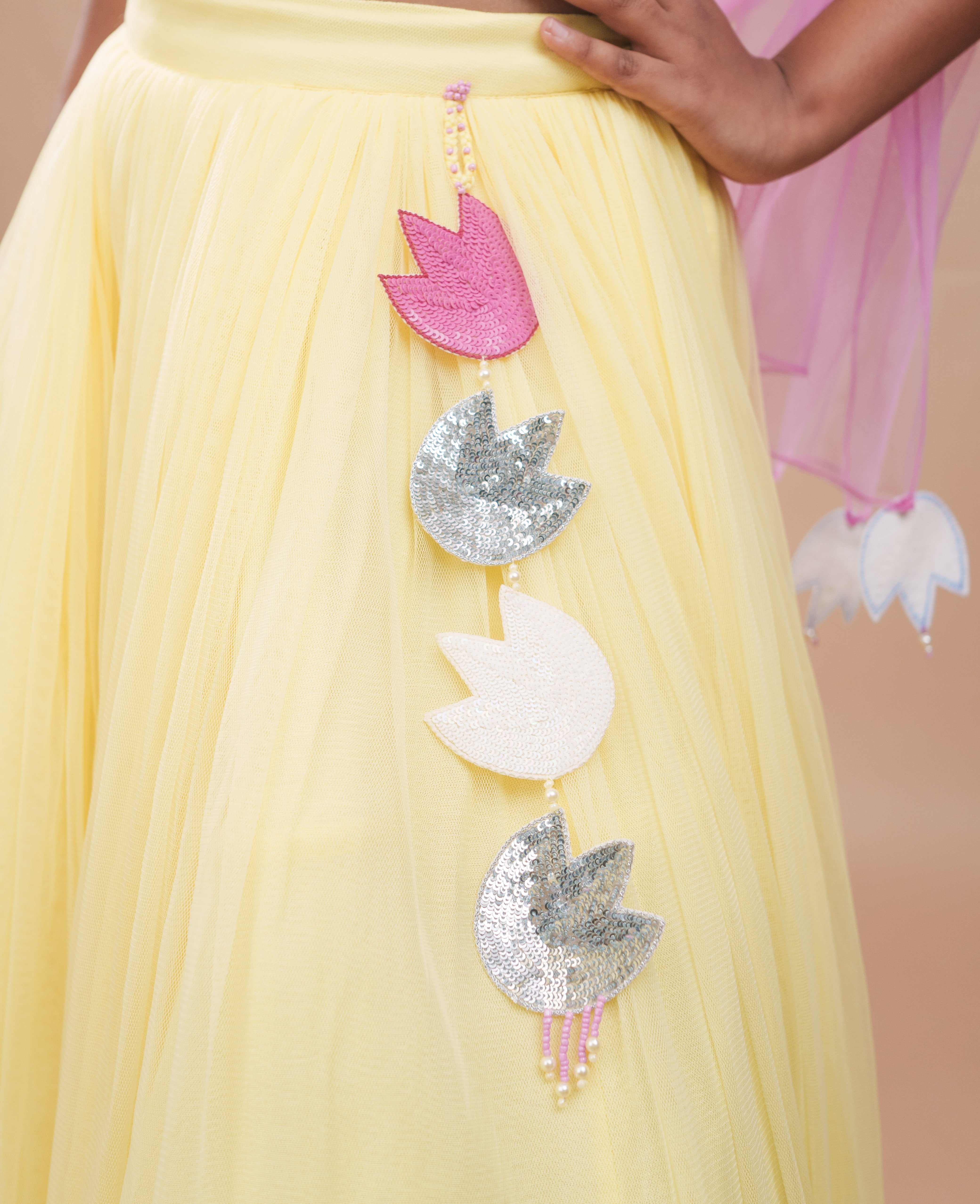 Pastel Yellow Tulip Lehenga Set