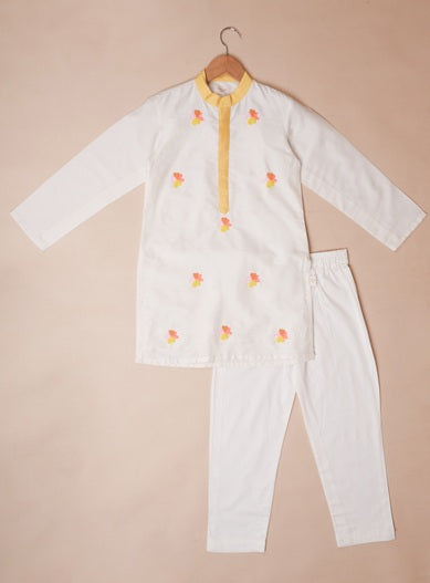 Marigold Bloom ivory Kurta set