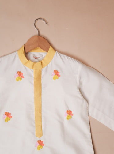 Marigold Bloom ivory Kurta set