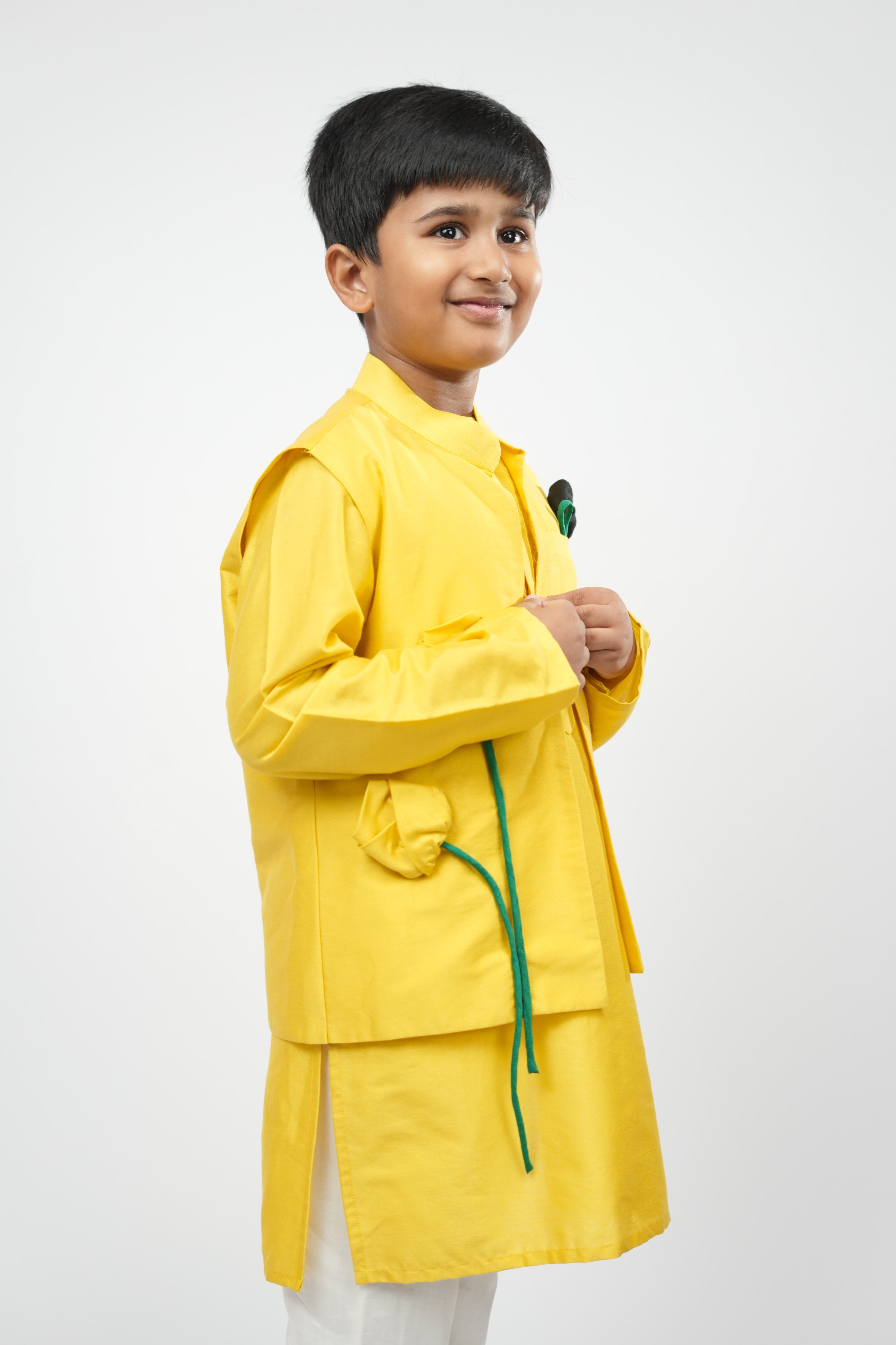 Sunny Bloom Nehru Jacket Set