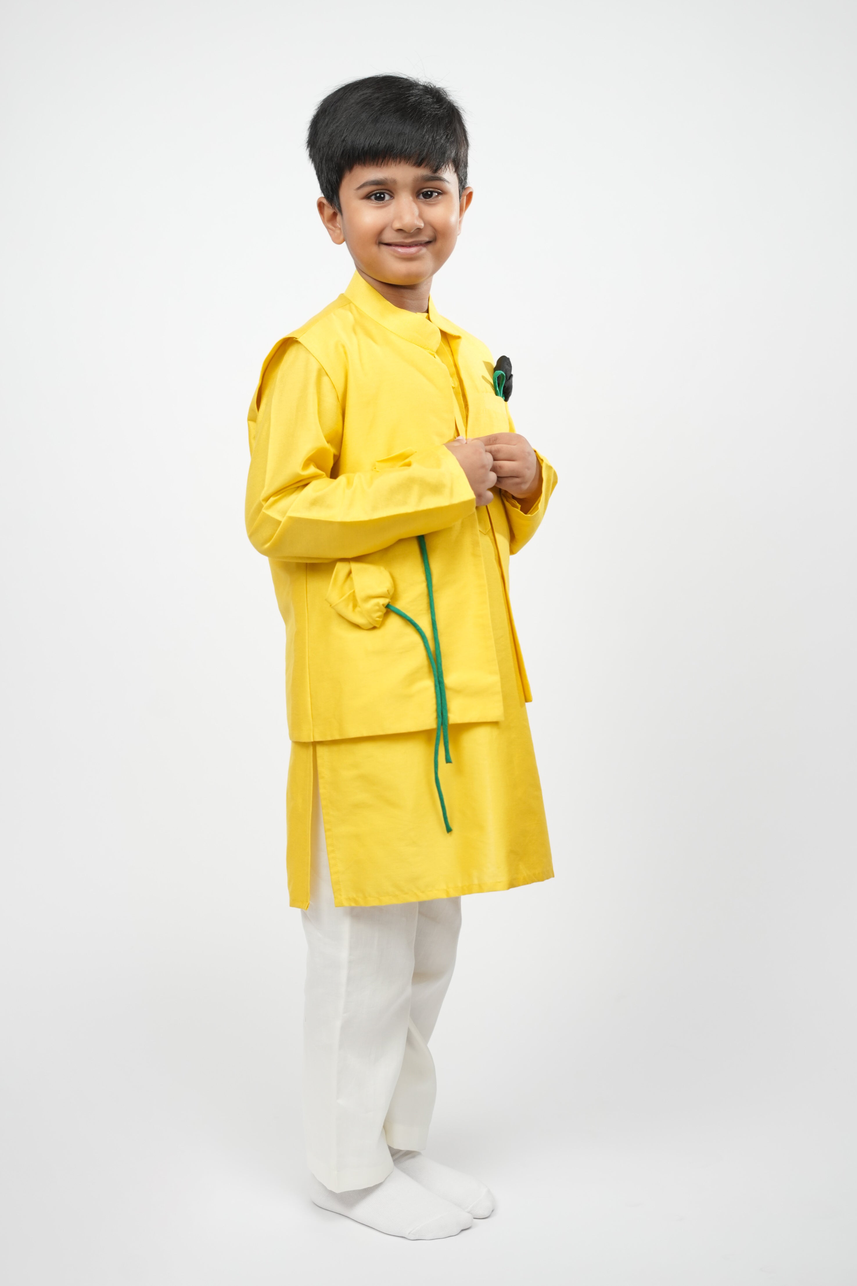 Sunny Bloom Nehru Jacket Set