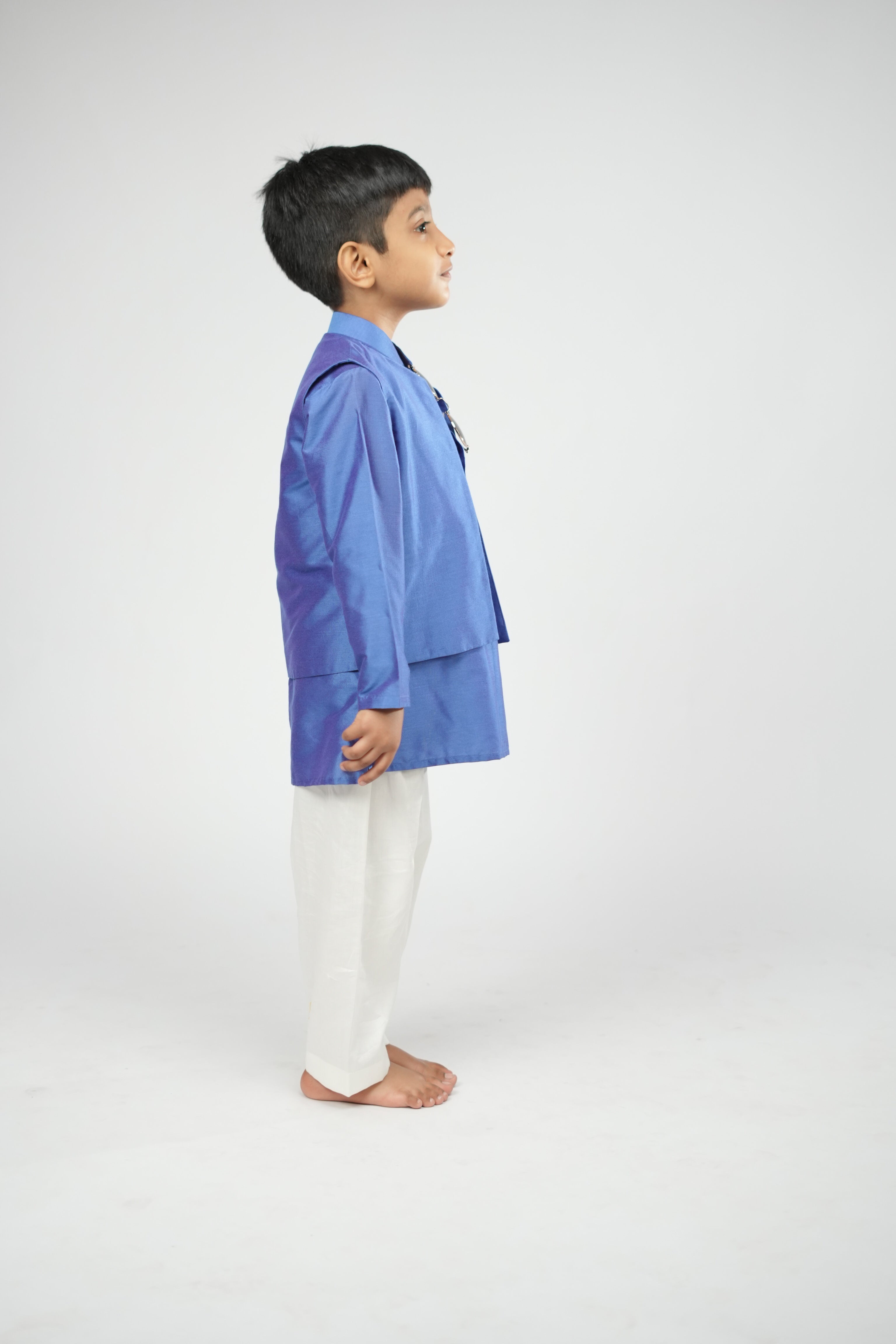 Cobalt Bloom Nehru Jacket Set