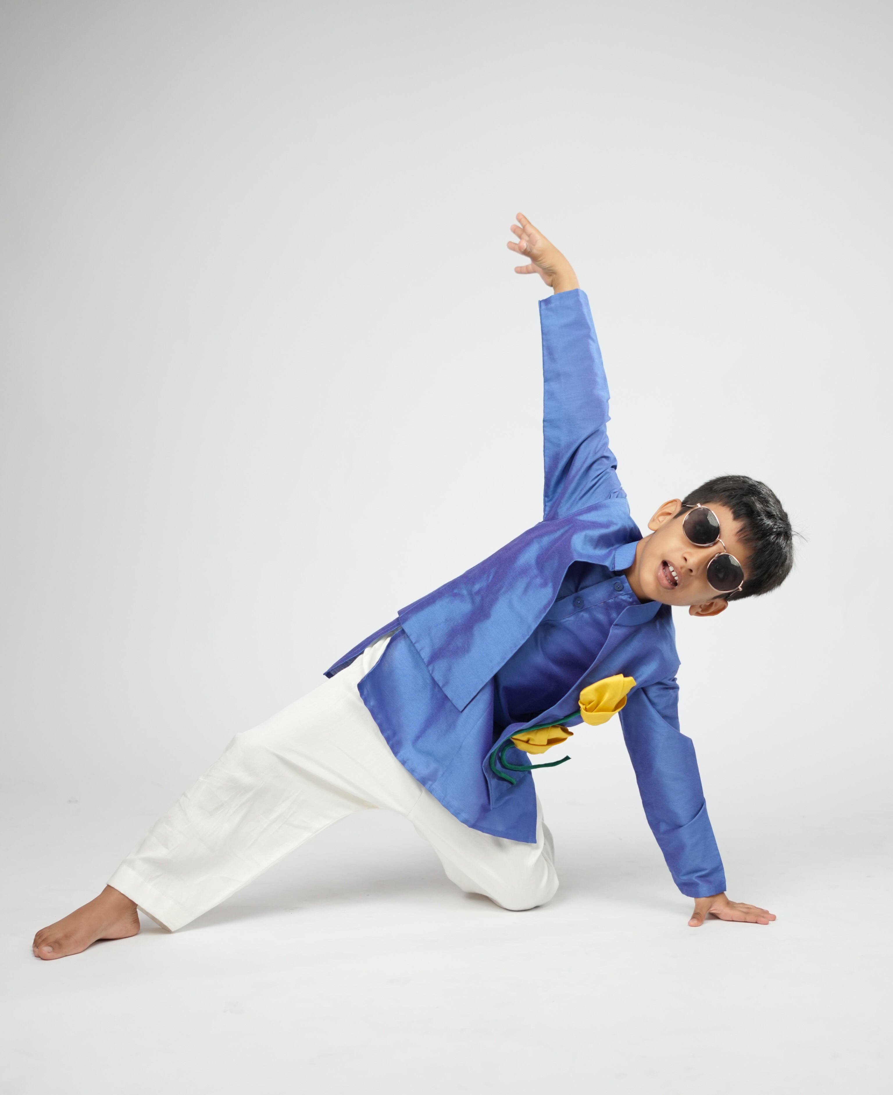 Cobalt Bloom Nehru Jacket Set