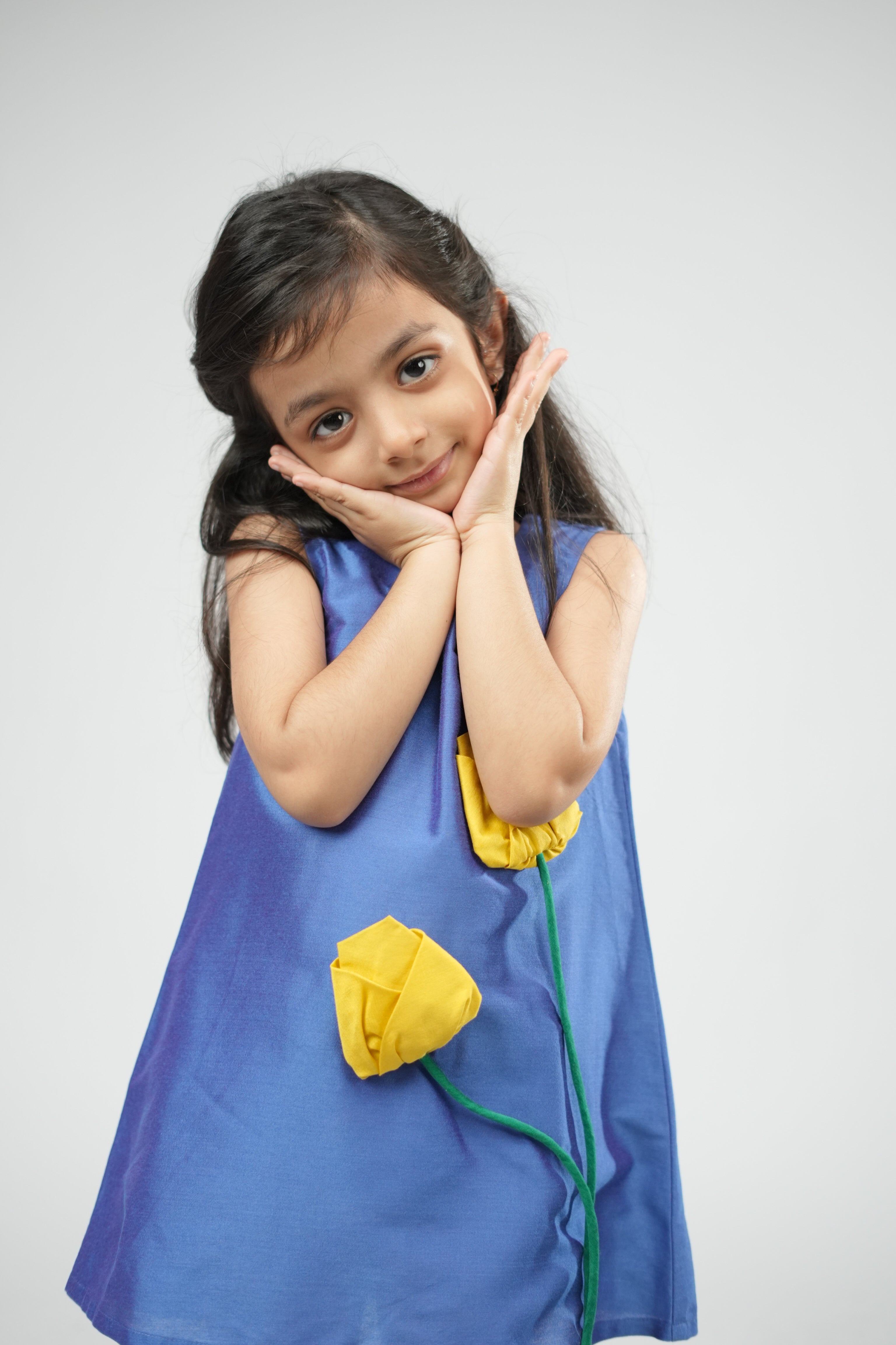 Cobalt Bloom Tulip Dress