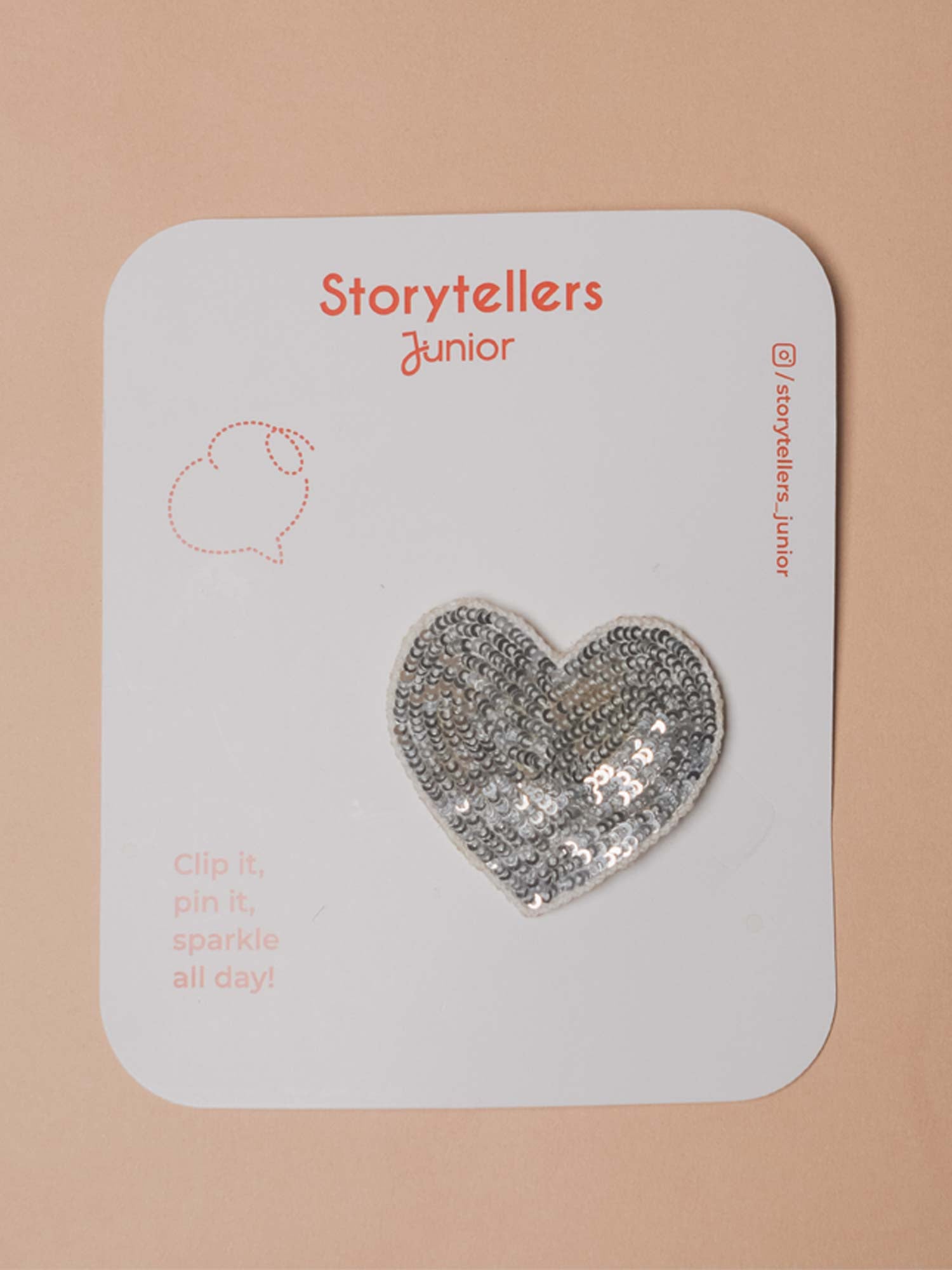 Handcrafted silver heart beaded hair clip for girls Ñ StorytellersJunior Accessories