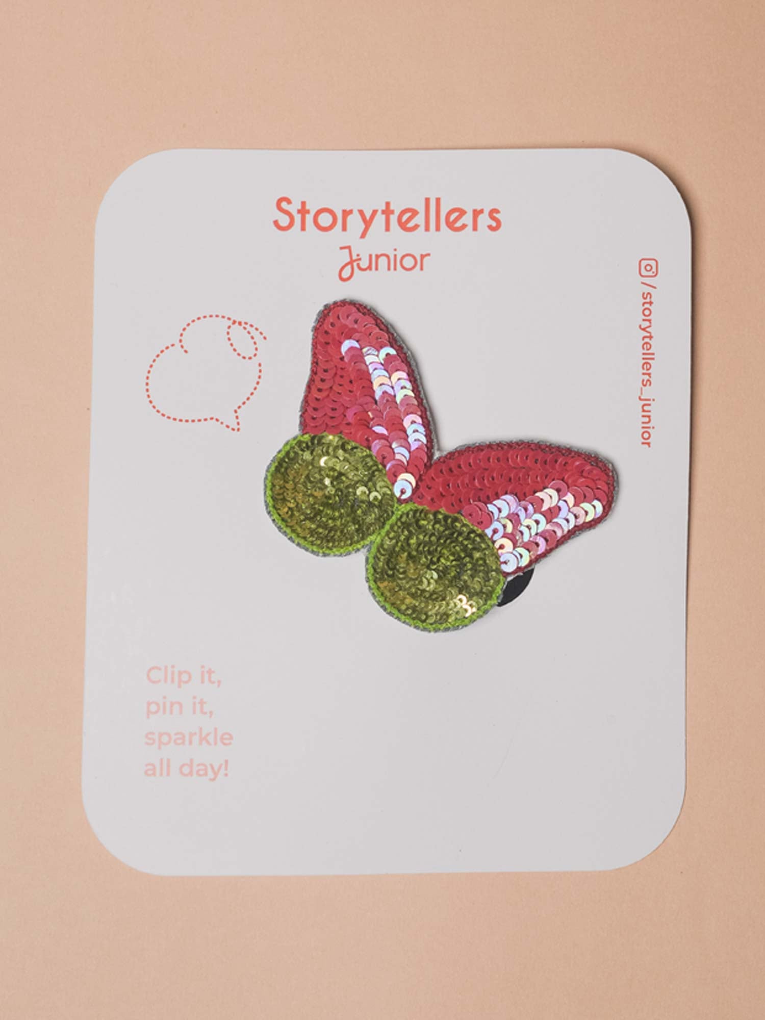 Handcrafted butterfly beaded hair clip for girls Ñ StorytellersJunior Accessories
