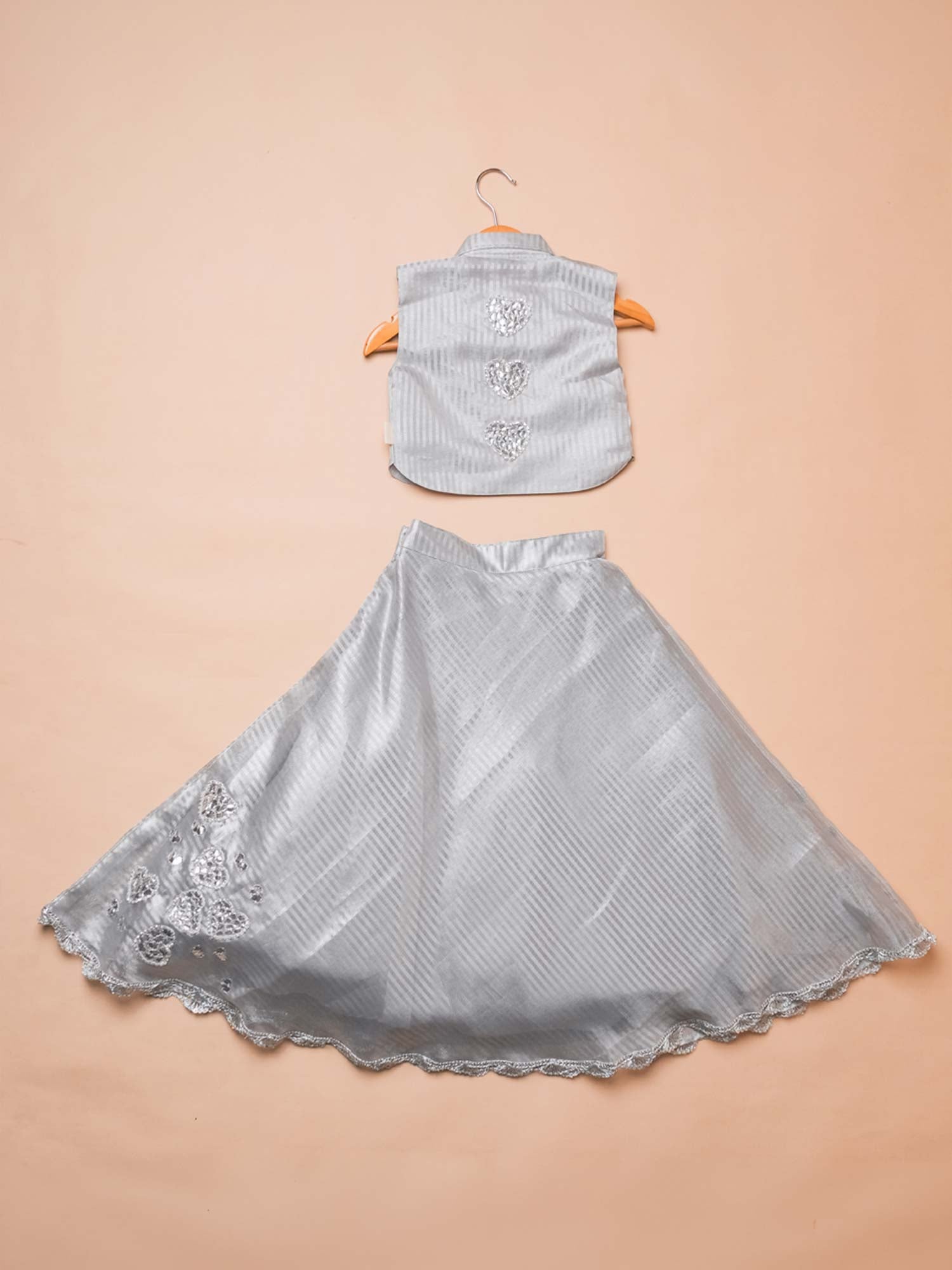 Chandni silver gotta patti lehnga