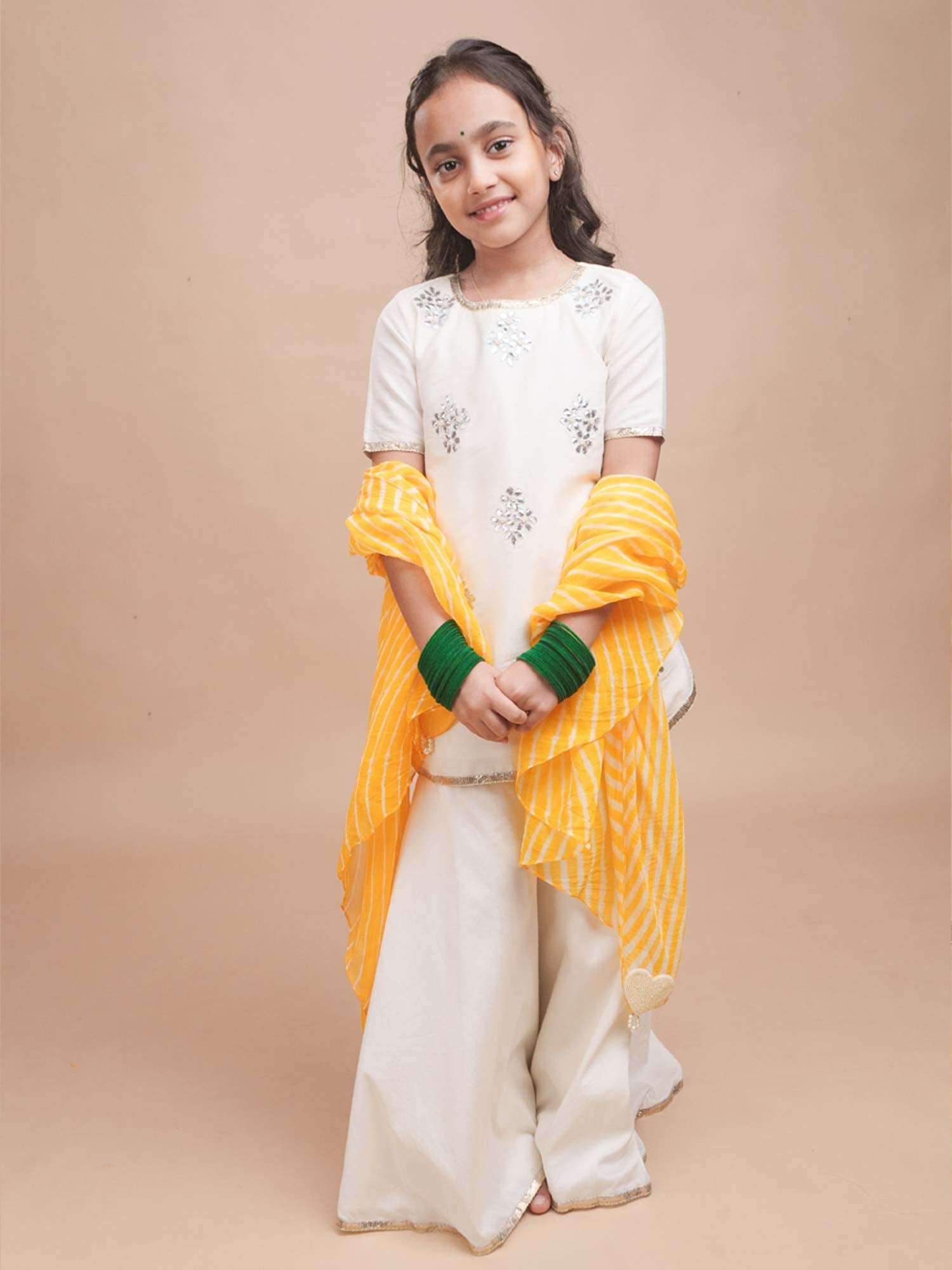Sitara Kurti Sharara Set in Ivory