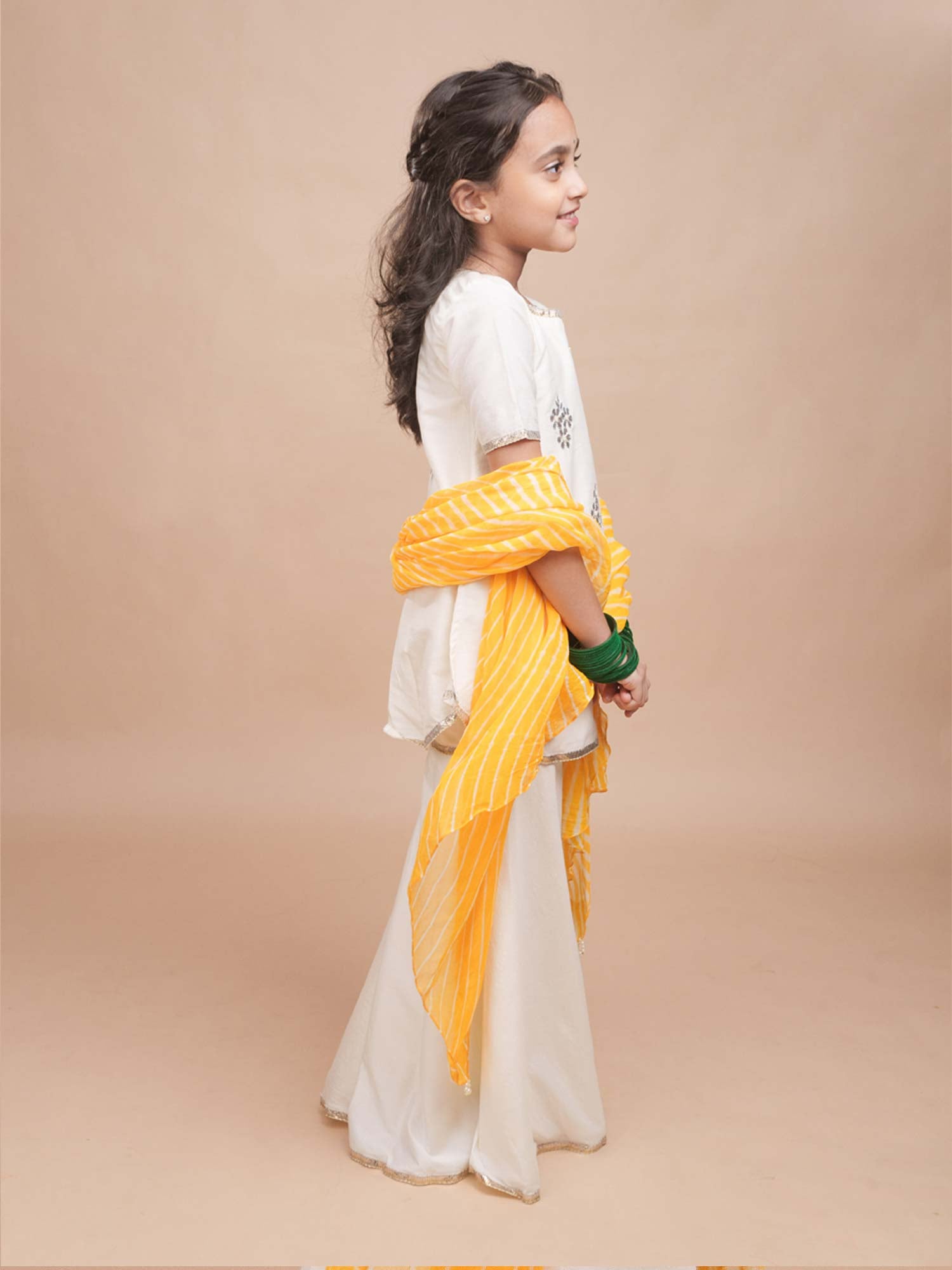 Sitara Kurti Sharara Set in Ivory