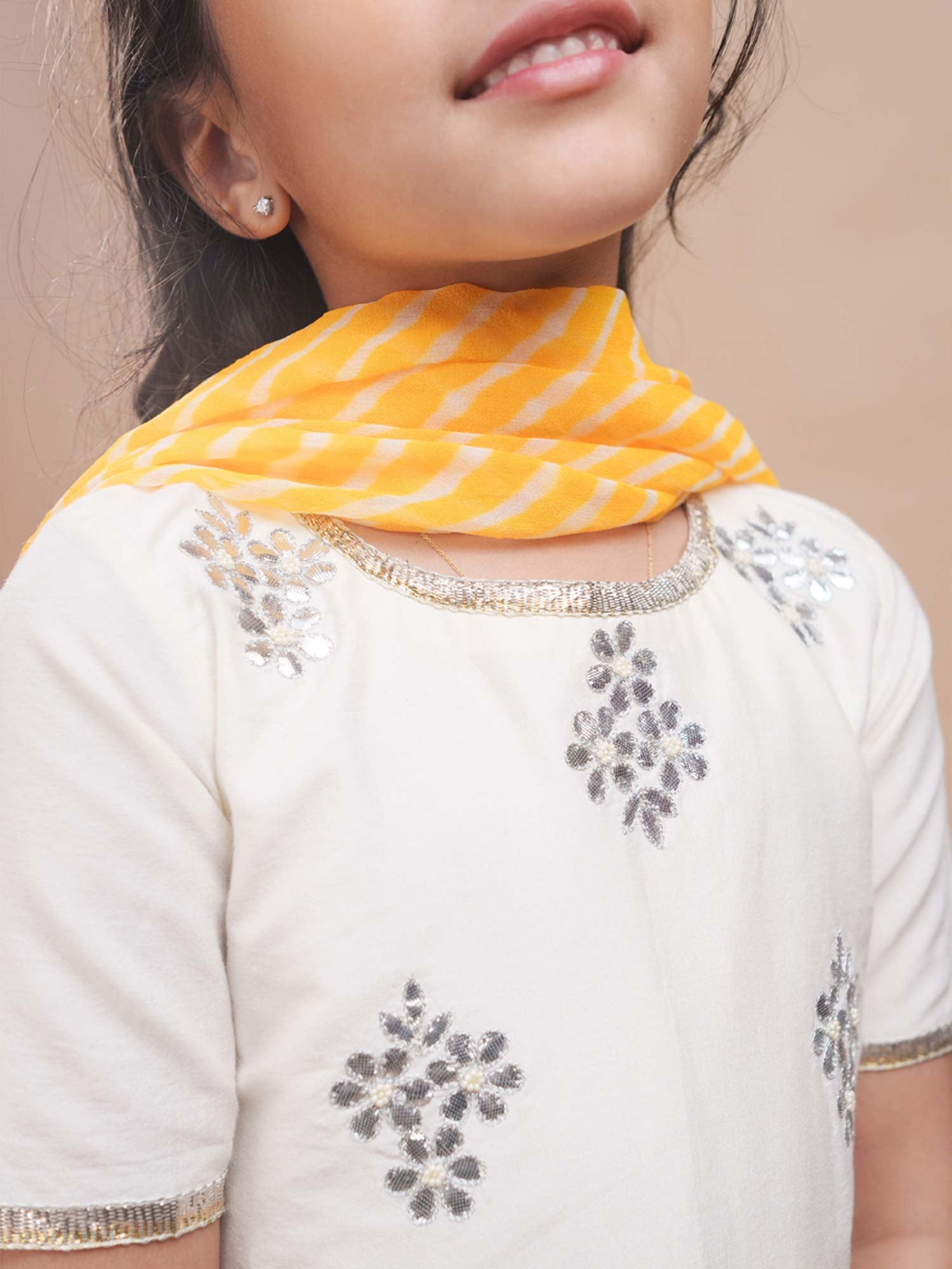 Sitara Kurti Sharara Set in Ivory