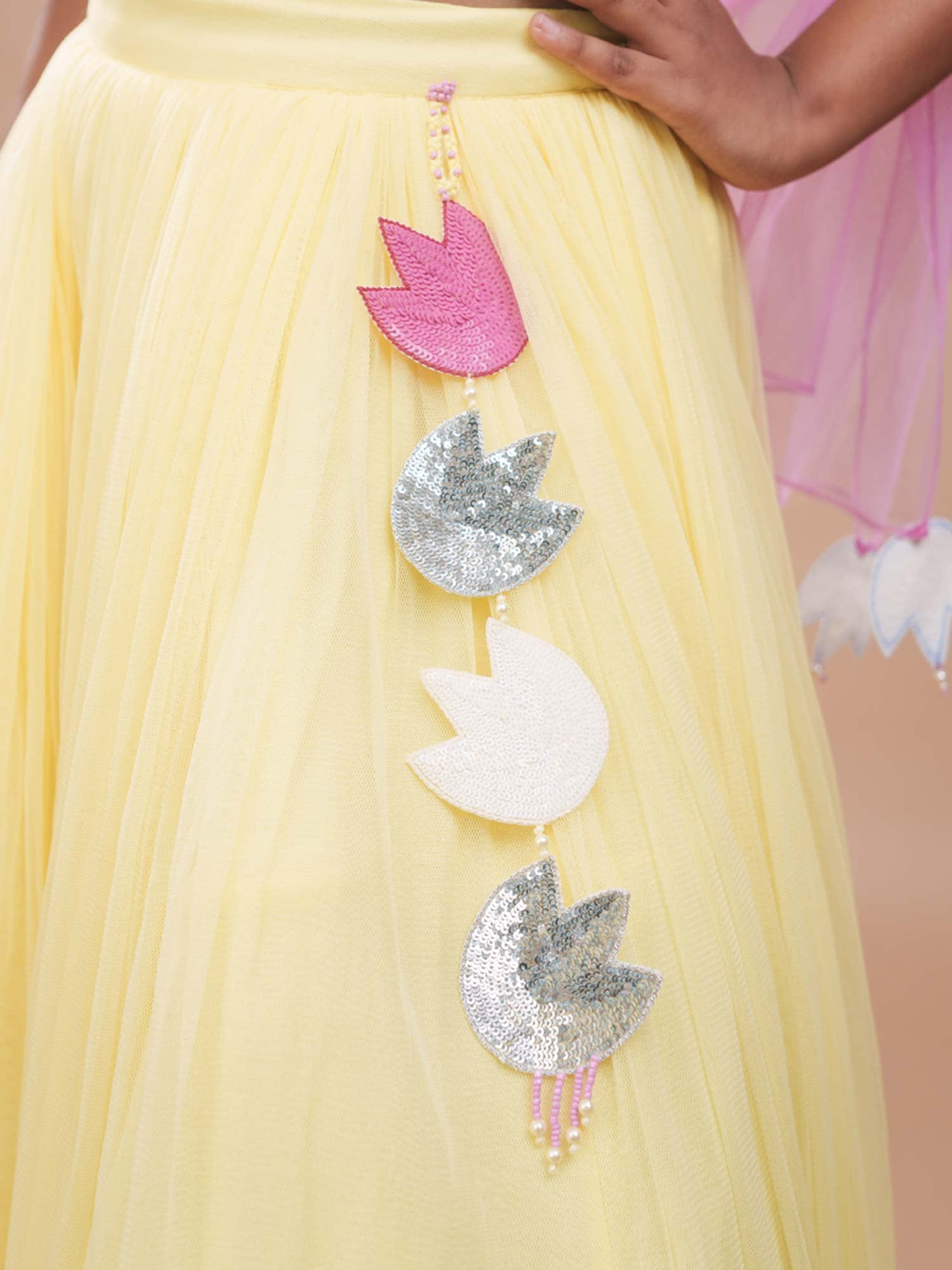 Pastel Yellow Tulip Lehenga Set