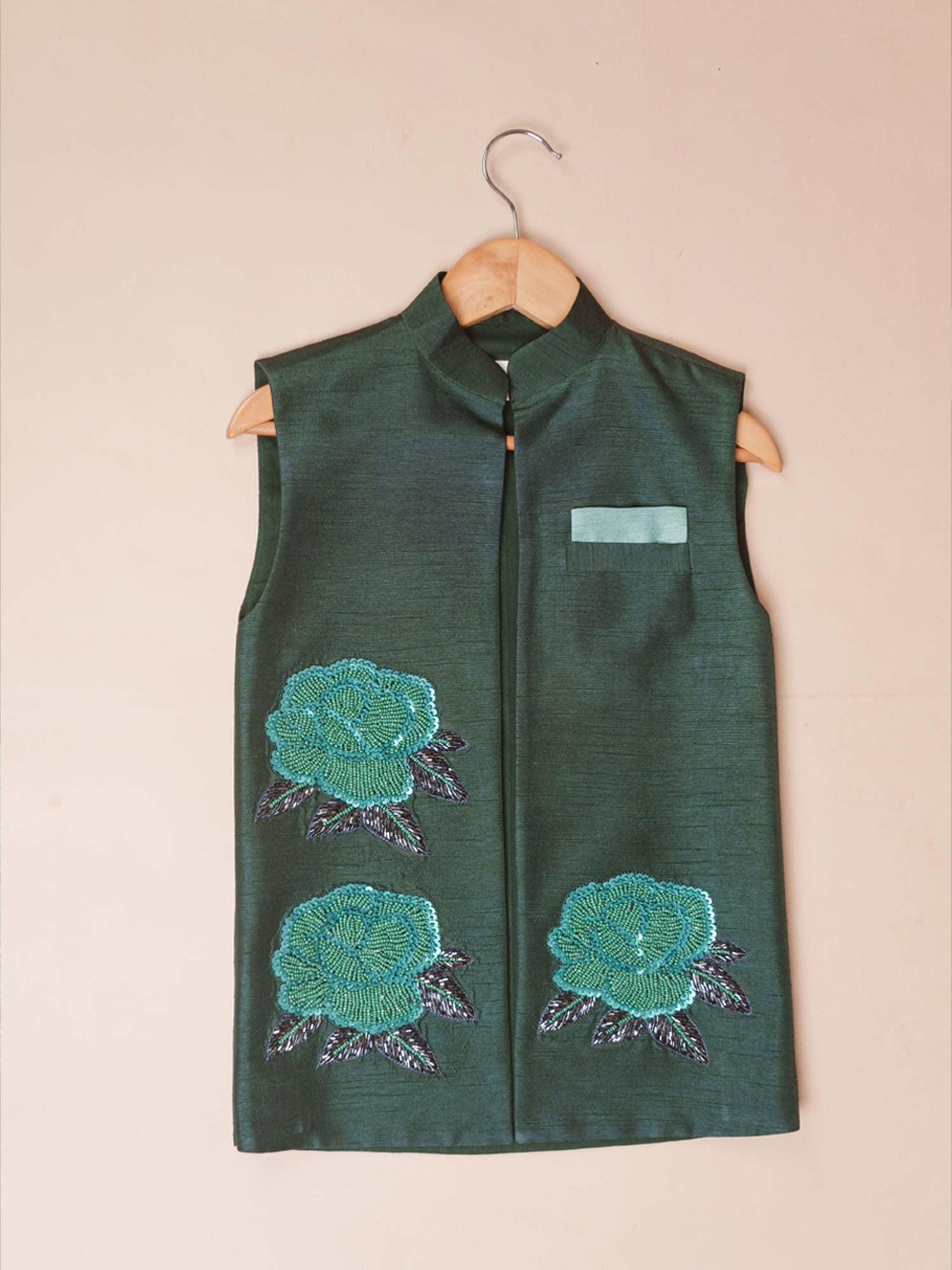 Emerald Green Roses Kurta Set