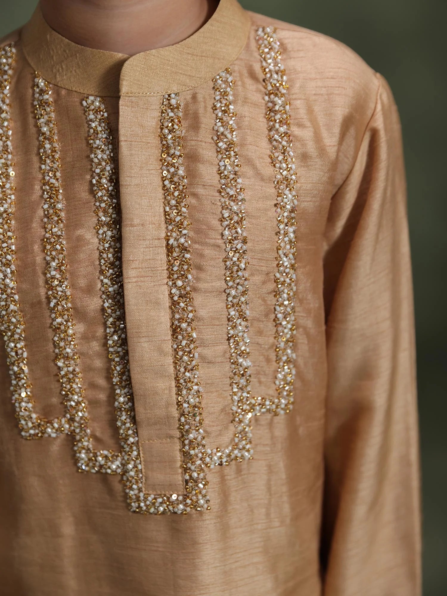 Dhruv Beige Taari Work Kurta Set