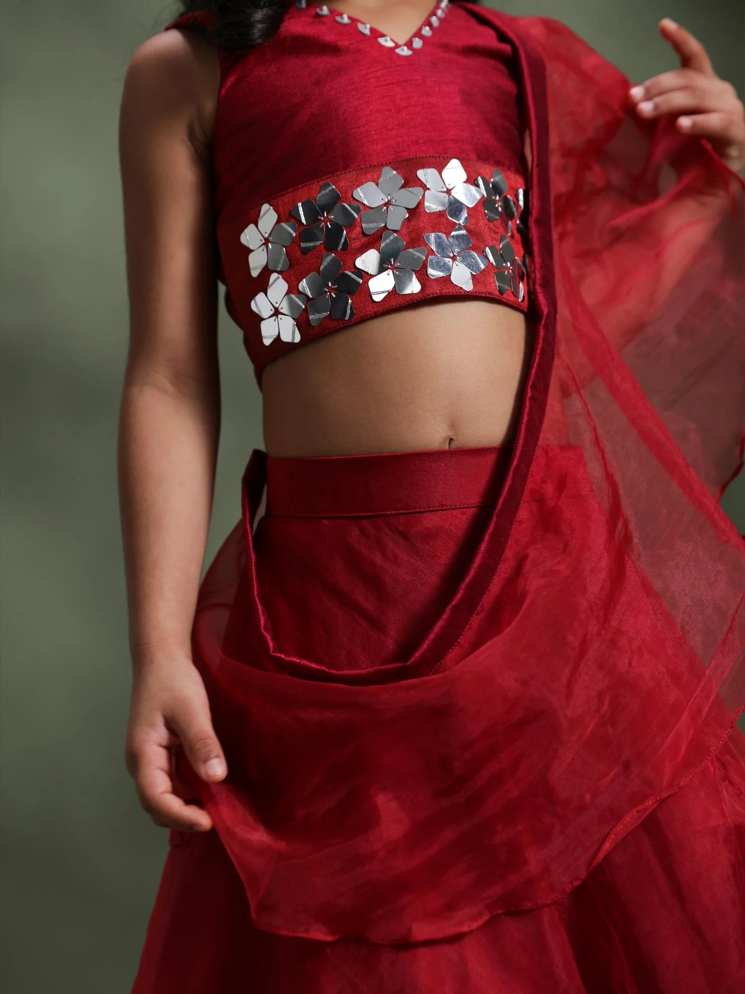 Ruby Mirror Lehenga Set
