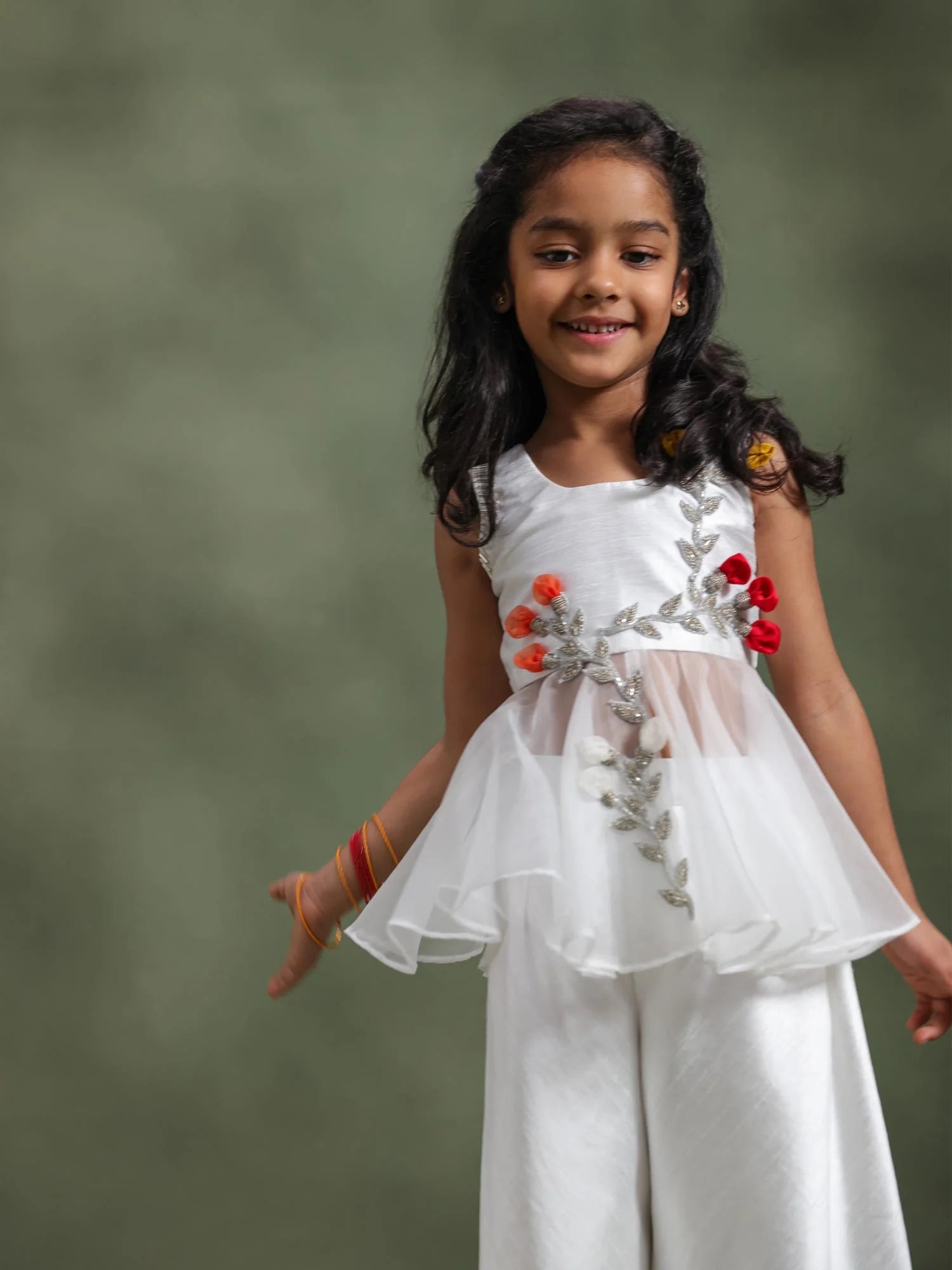 Anaya Ivory Blossom Sharara Set