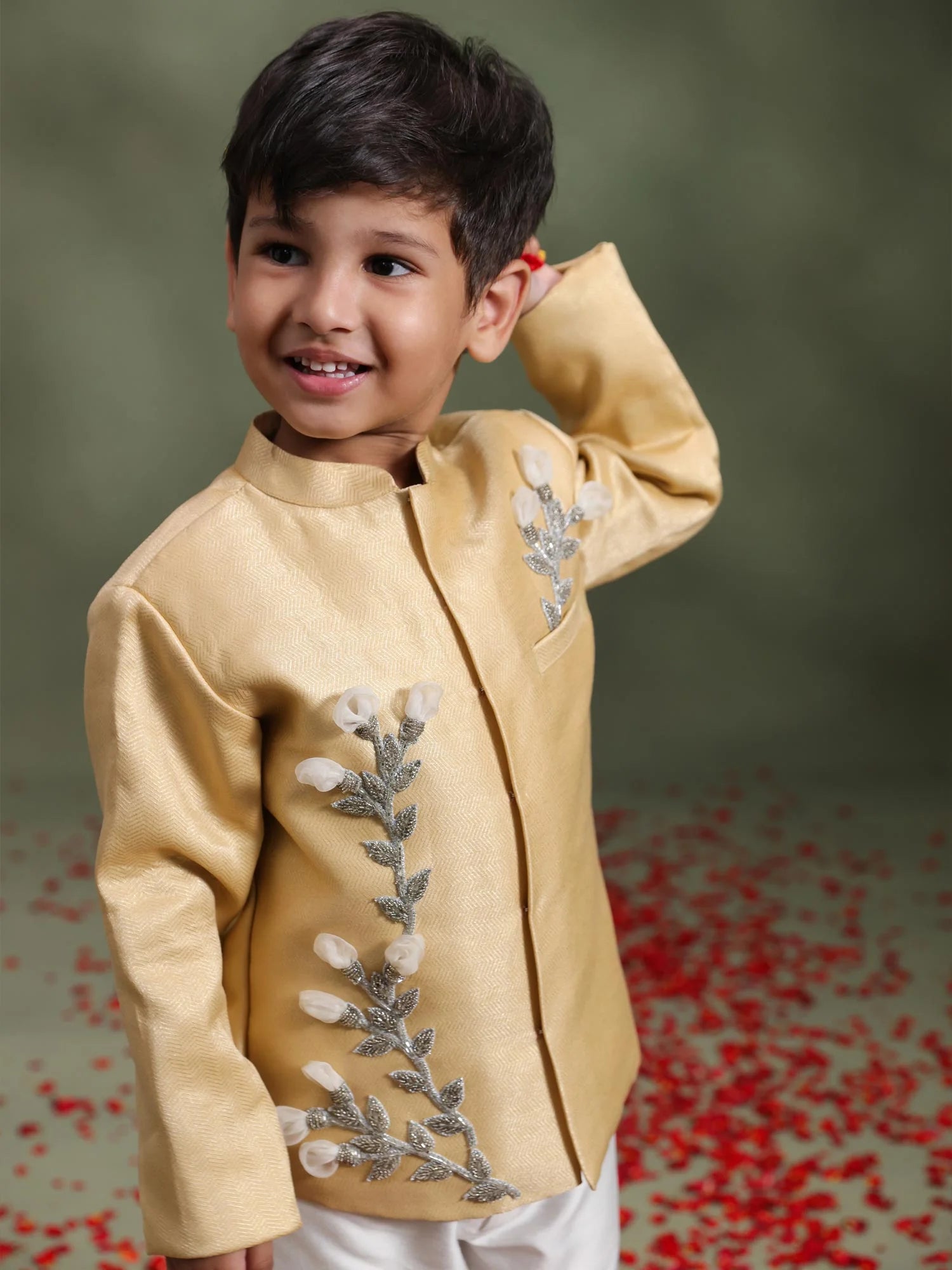 Aarav Golden Bloom Jacket Set