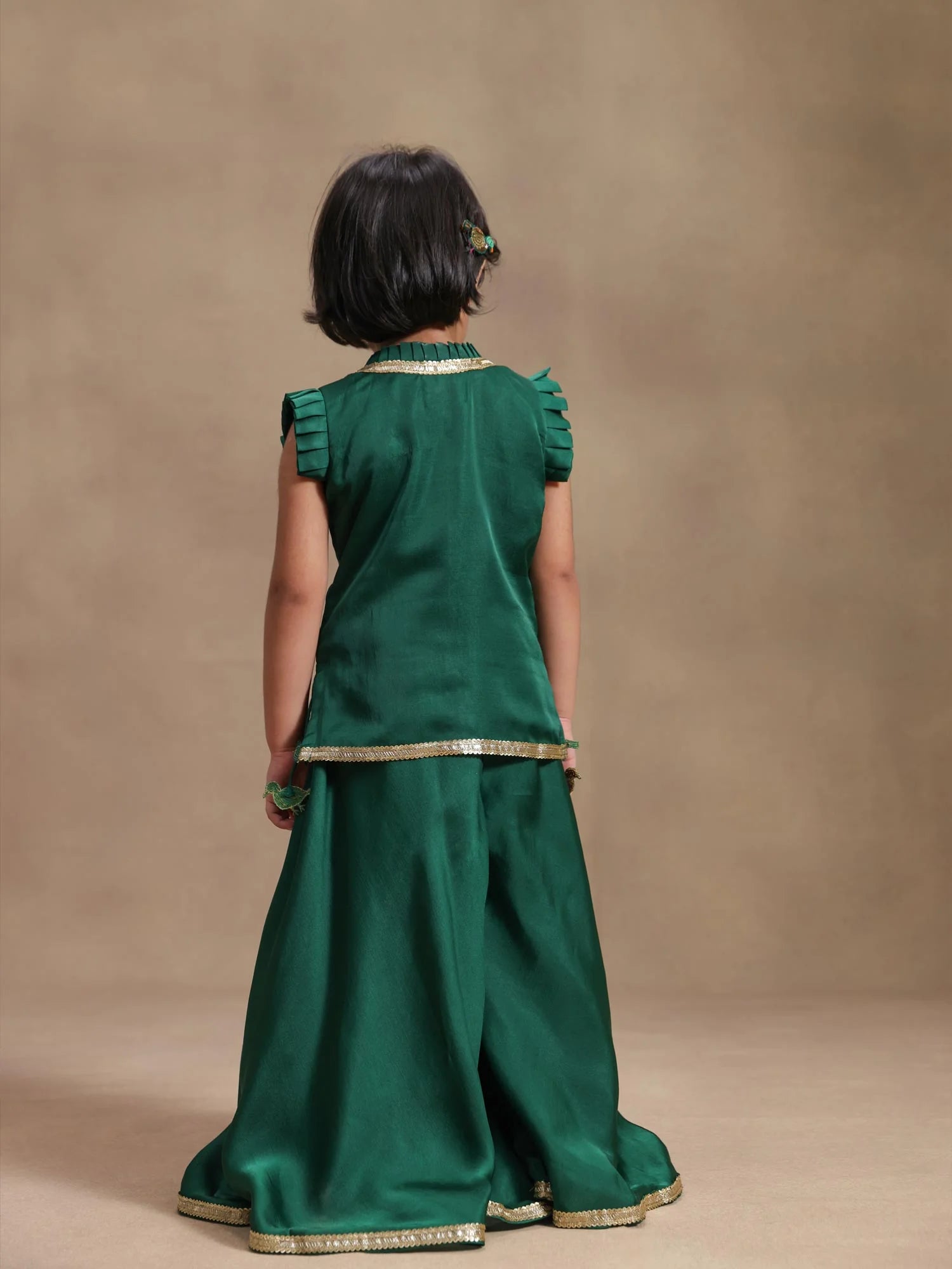 Mira Emerald Bird Sharara Set