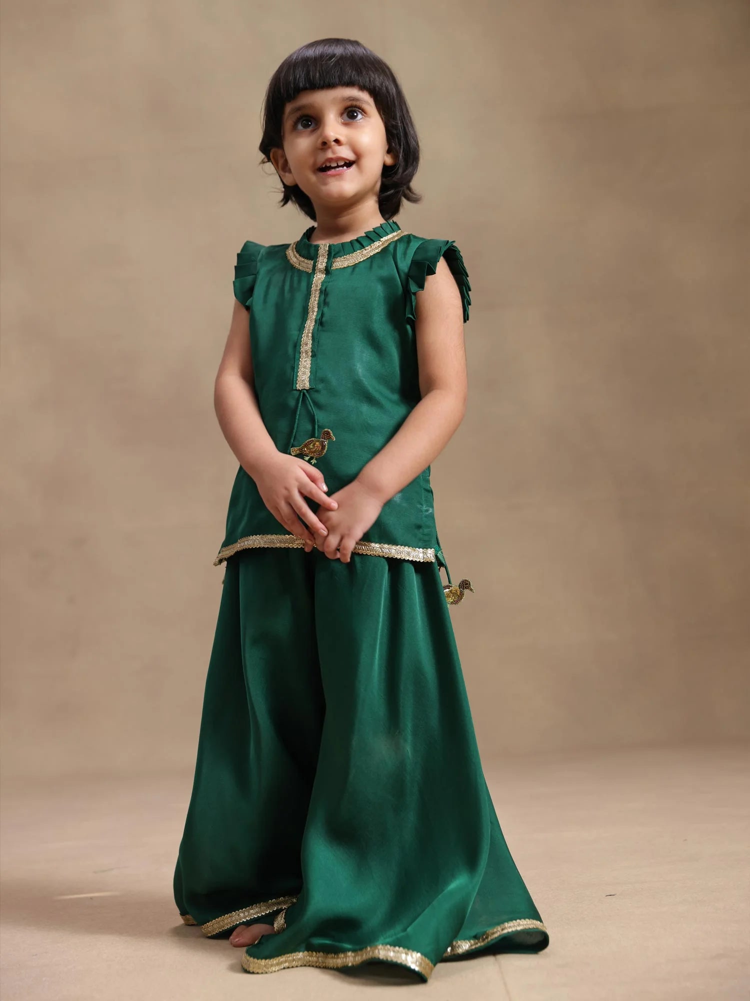 Mira Emerald Bird Sharara Set