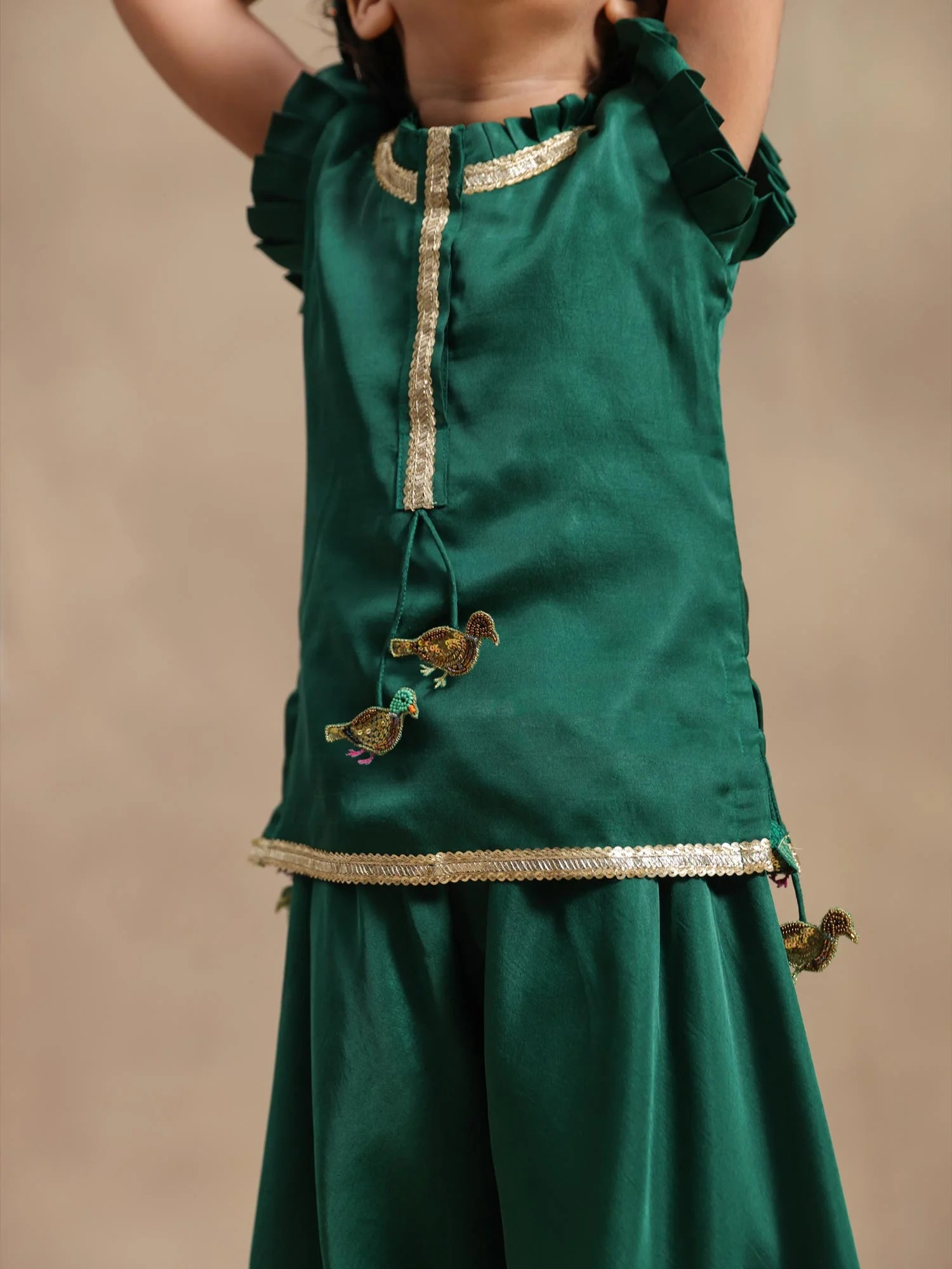 Mira Emerald Bird Sharara Set