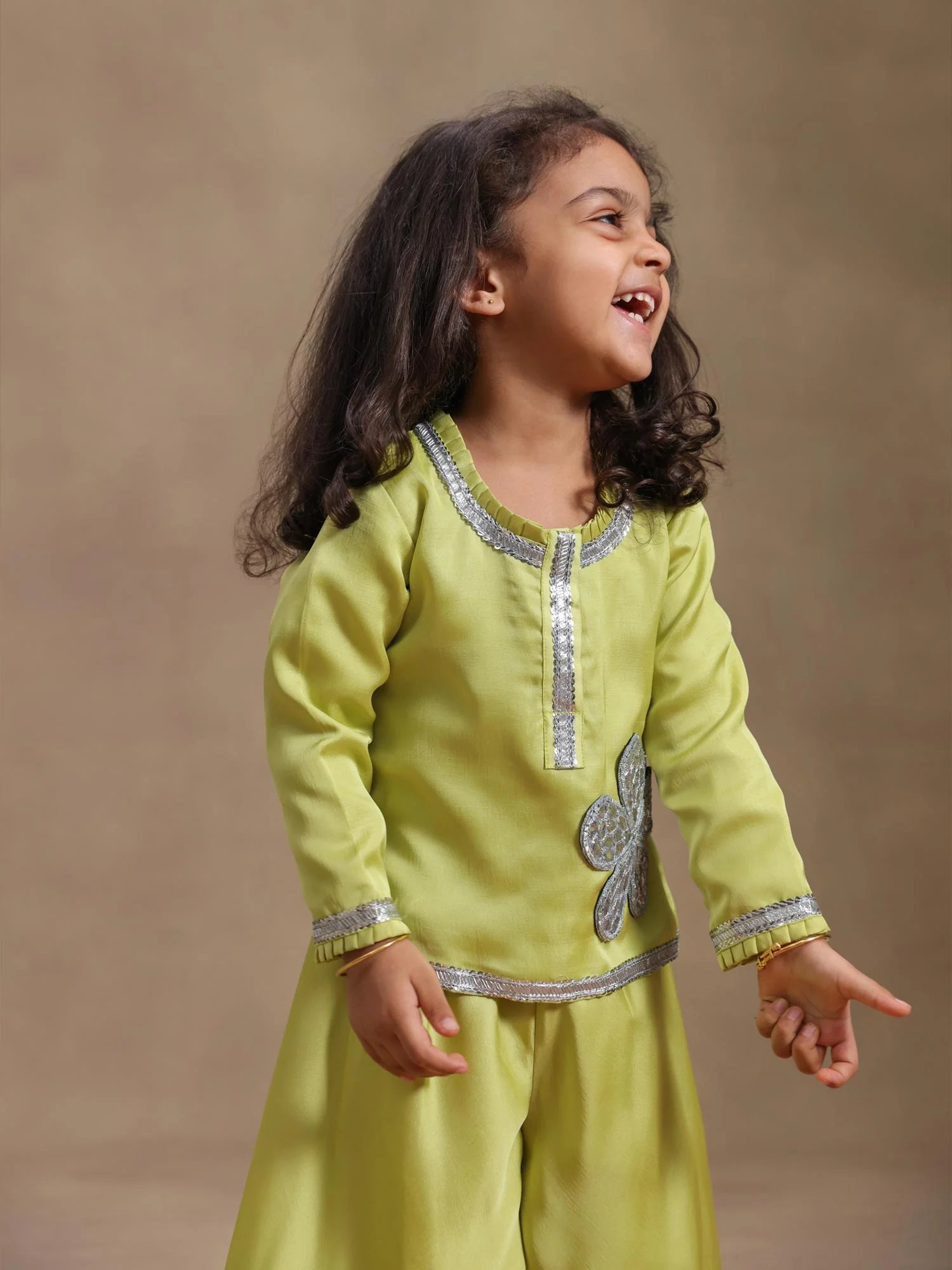 Kaya Lime Gota Sharara Set