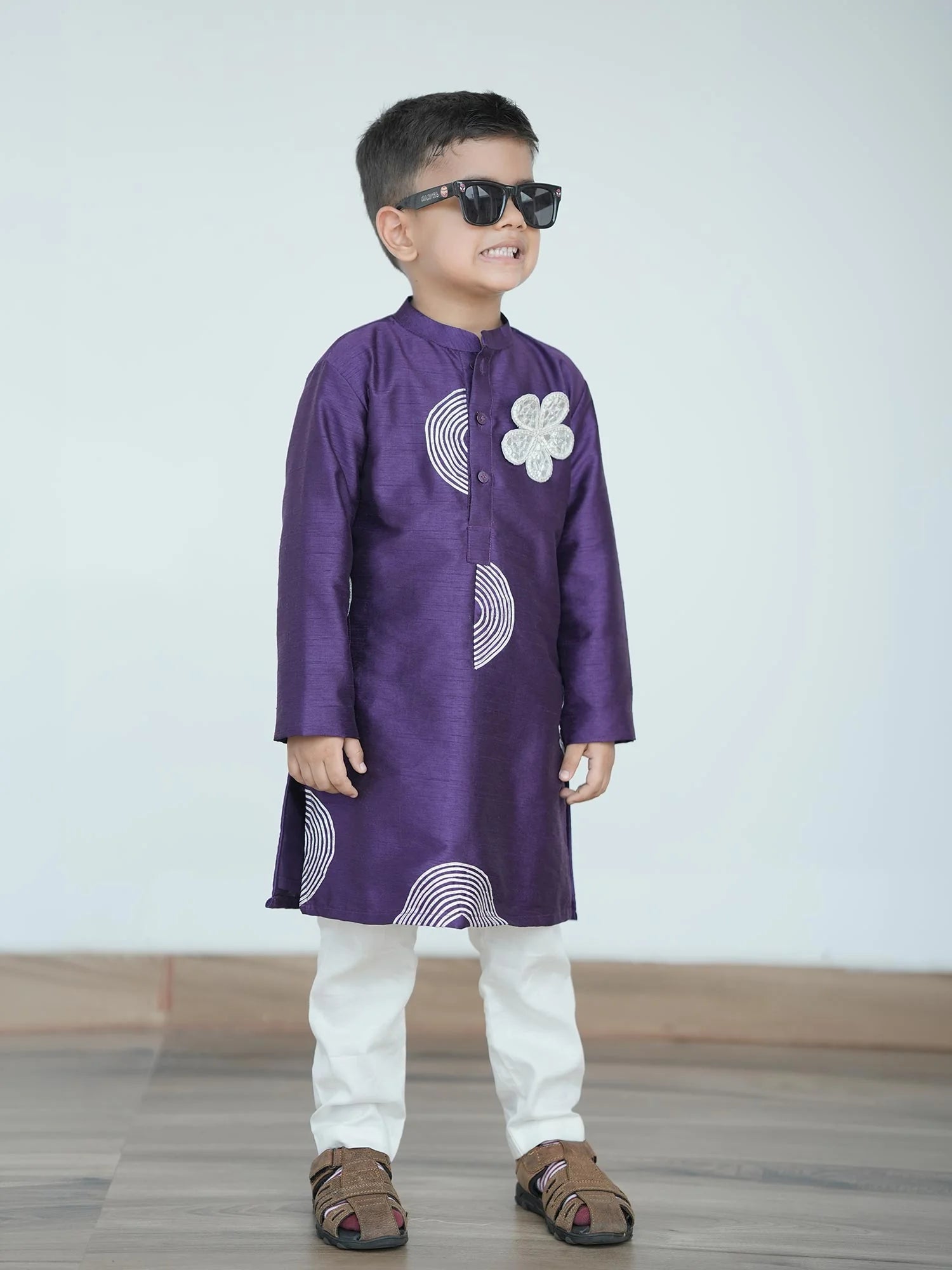 Ishan Purple Kurta Pajama Set