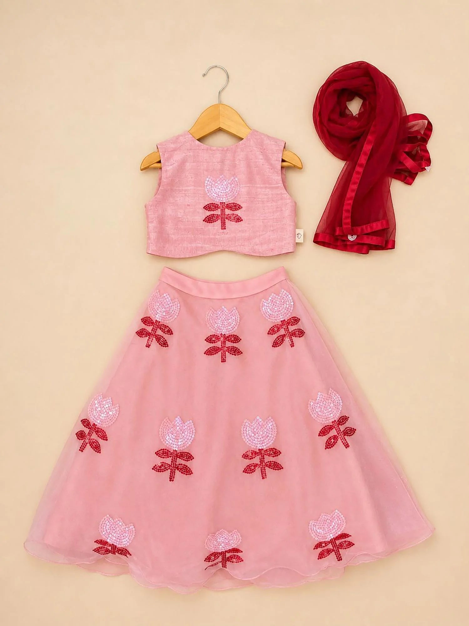Priya Pink Floral Lehenga Set